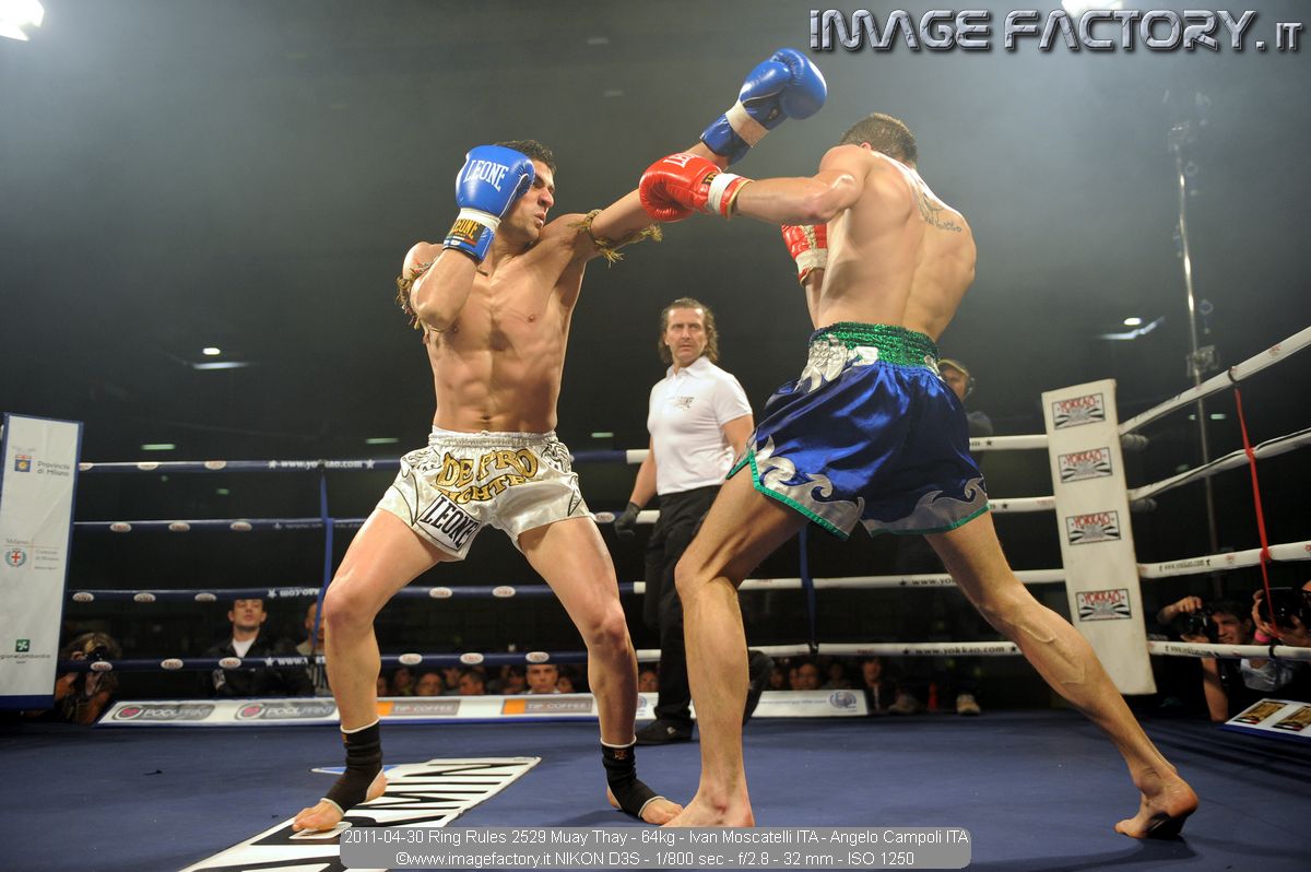 2011-04-30 Ring Rules 2529 Muay Thay - 64kg - Ivan Moscatelli ITA - Angelo Campoli ITA